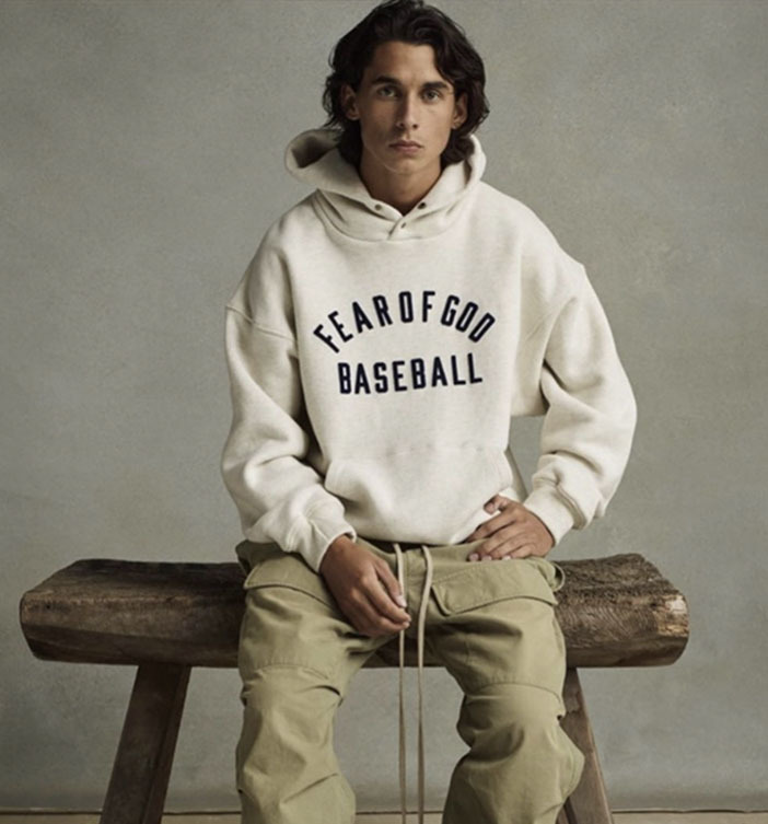 FEAR OF GOD□BASEBALL hoodie ロゴパーカー ブラック S□フーディー 