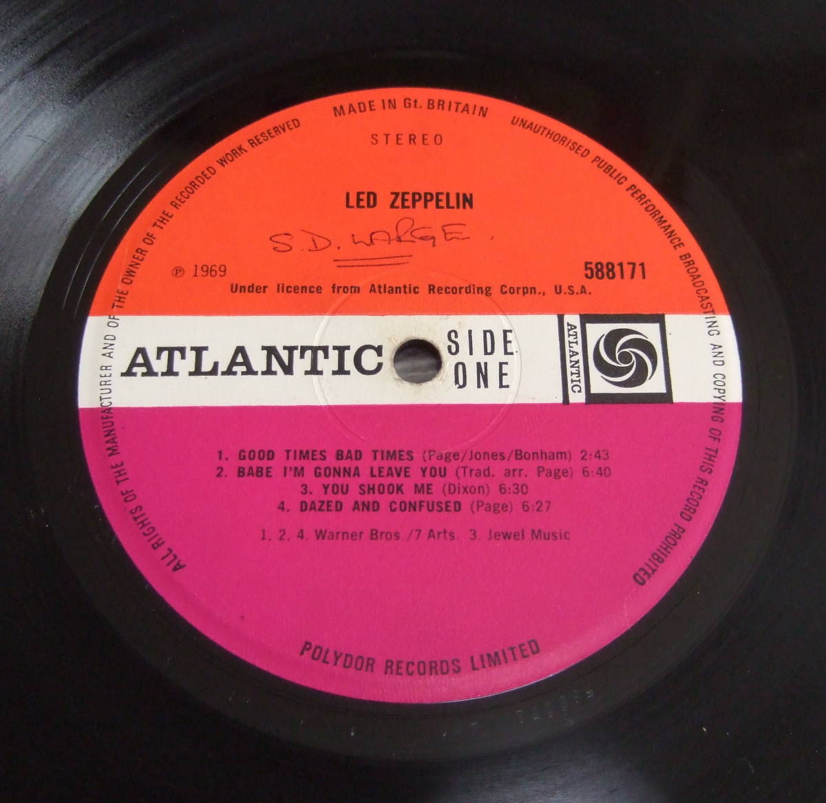 Led Zeppelin UK - I Vinyl | – 1st 0 Turquoise Album Debut Pressing