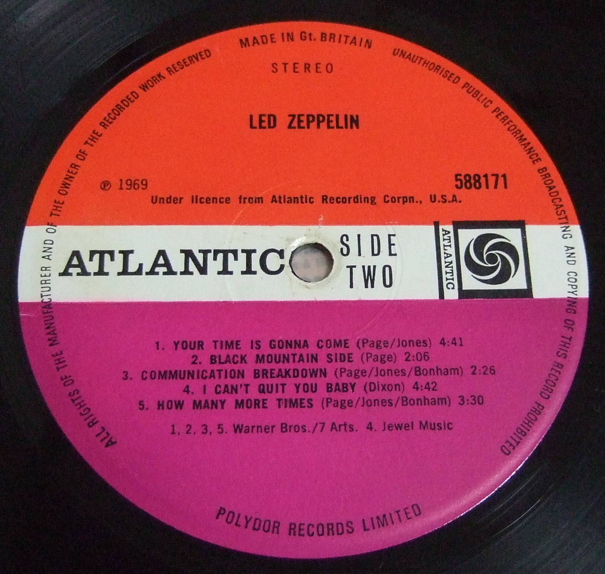 Led Zeppelin UK - I Vinyl | – 1st 0 Turquoise Album Debut Pressing