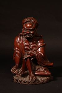 古美術 作家物 在銘 達磨 木彫 人物像 彫刻 アンティーク 古美術 作家