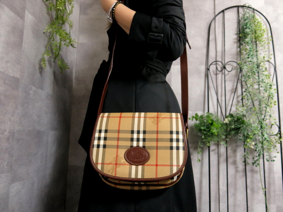 バーバリーブルーレーベル トレンチスカート ノバチェック ホースロゴ刺繍 S ○超美品○新品同様○BURBERRY バーバリー○ノバチェック○PVC カーフ