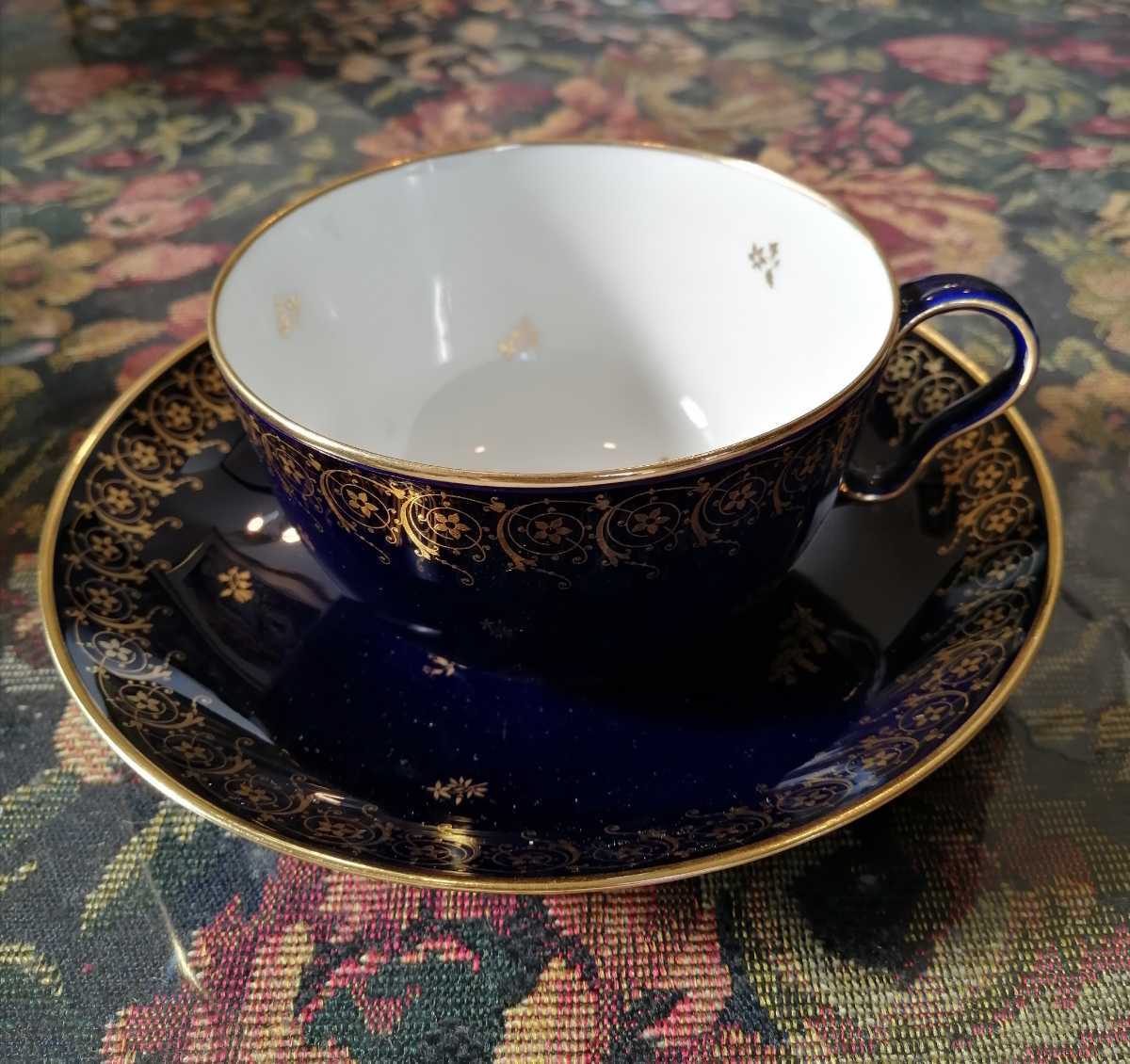 セーブル SEVRES 王者の青 24金彩 雲模様 セーブル(Sevres) - クラウ 