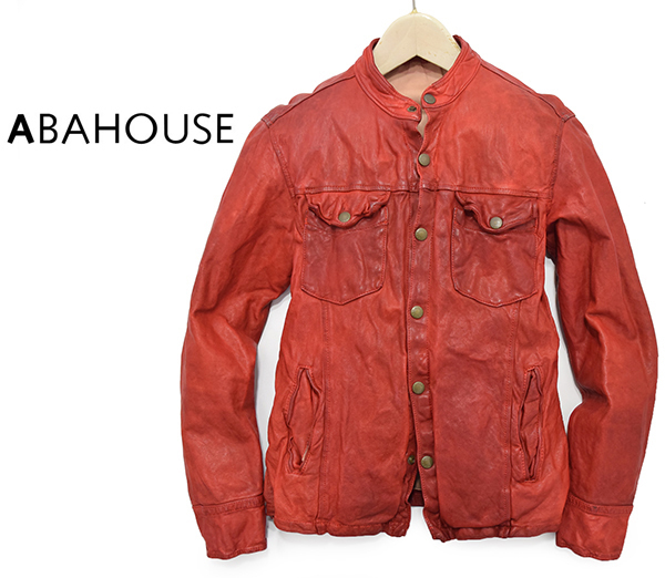  ニールバレット名作 定価5万円 アバハウス ABAHOUSE 羊革 ウォッシュ加工 バッファローレザーシャツジャケット/赤 S-M相当(Sサイズ)｜売買されたオークション情報、yahooの商品情報をアーカイブ Sサイズ
