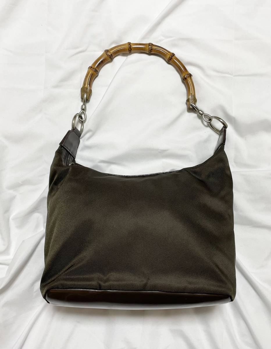 GUCCI レザーバッグ バンブーハンドル ハンドバッグ GUCCI バンブー グッチ ハンドバッグ イタリア製 2WAY レザー バッグ
