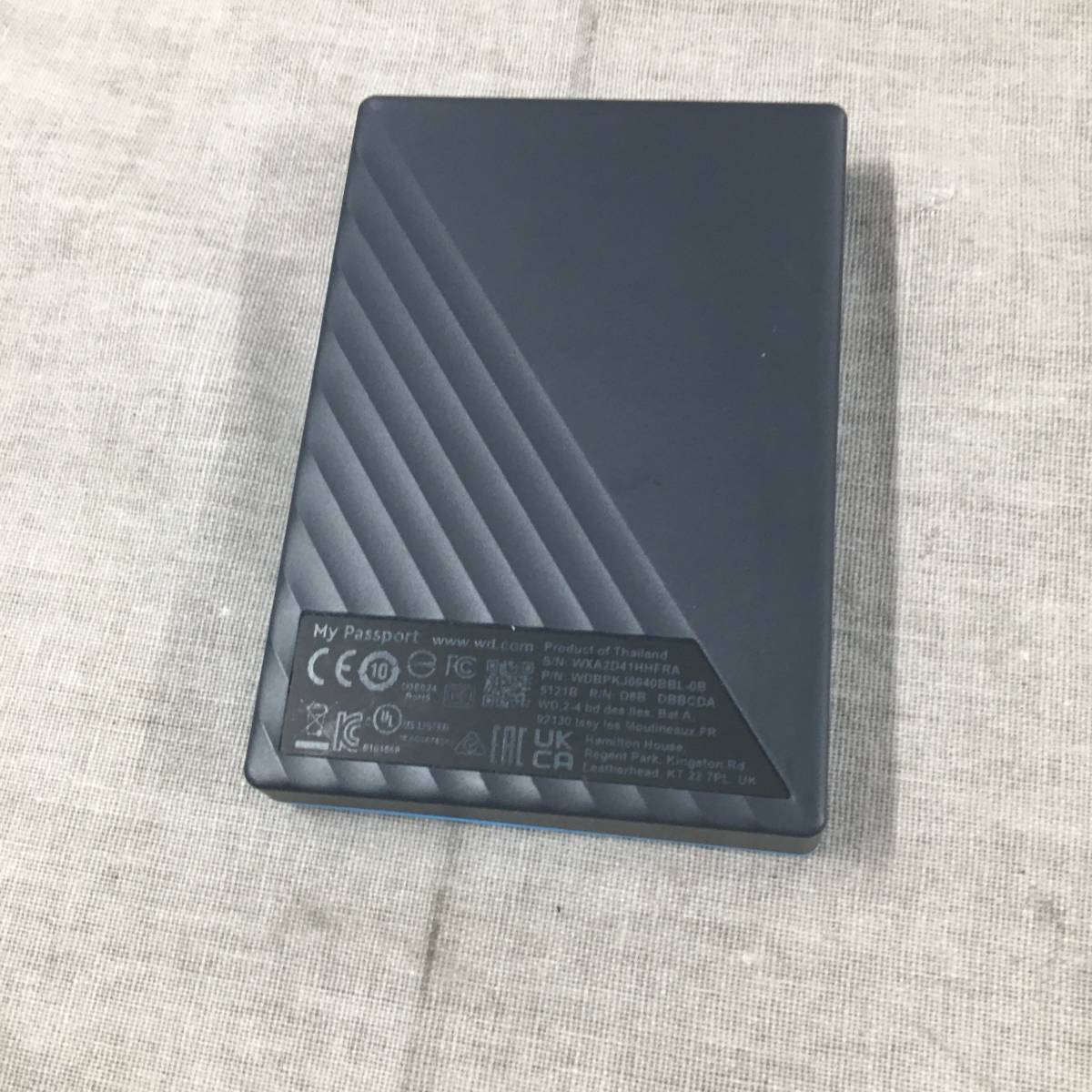現状品 WD ポータブルHDD 4TB USB3.0 ブルー My Passport 暗号化