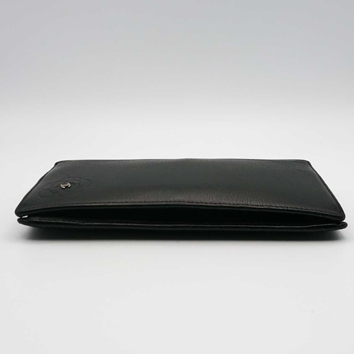 極美品】シャネル CHANEL カメリア 長財布 二つ折り財布 レザー