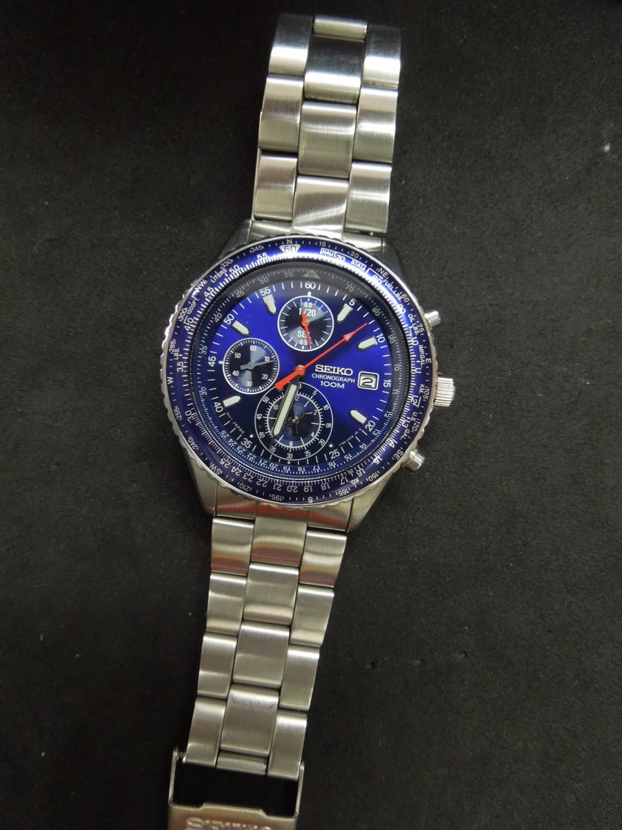 ♪♪新品電池交換♪♪SEIKO/海外モデル クロノグラフ メンズクオーツ
