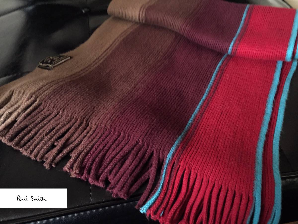 定番人気，人気セール PAUL SMITH 最高級 ポールスミス ドイツ製 極上ウール レトロ クラシック マフラー メンズ 即納 スカーフ R.NEWBOLD スーツ 赤 茶色(その他)｜売買されたオークション情報、yahooの商品情報をアーカ 男性用