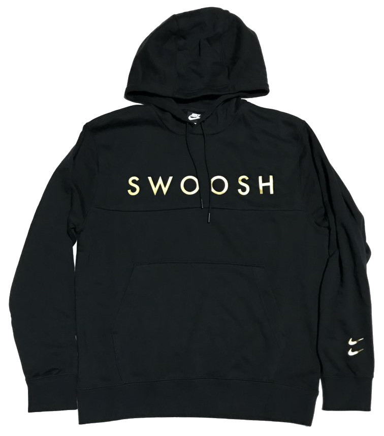 NIKE SWOOSH パーカー ＆ パンツ 黒xゴールド XL サイズ 新品 ナイキ  
