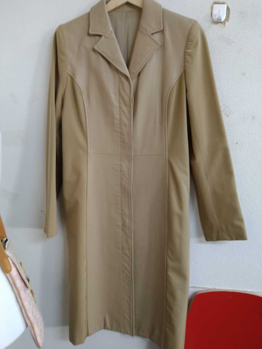 LANVIN ランバン 羊革 コンビ ロングコート M 送料無料！ LANVIN en