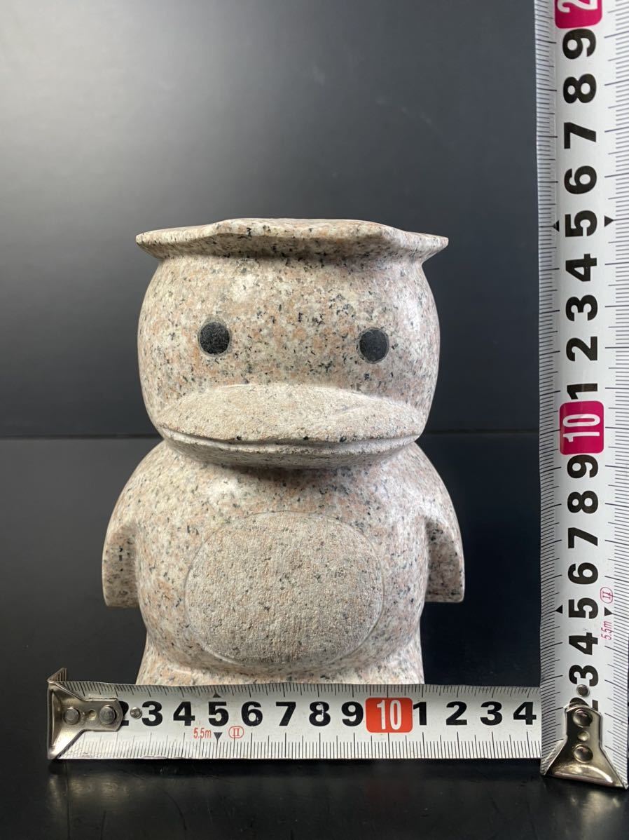 JK426] 御影石 石彫 河童 ガーデニング 縁起物 骨董 庭 庭石