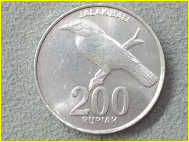 インドネシア 200ルピア 硬貨/2003年】 200 RUPIAH/アルミ貨/鳥/硬貨 