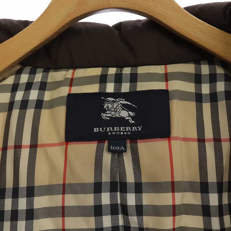 LONDON BURBERRY バーバリーロンドン ロンドンってどんなブランド？ BURBERRYLONDON ダークグレー バーバリー ロンドン BURBERRY LONDON ダウンジャケット ミドル丈 ハイネック 2WAY 裏地ノバチェック 160A フォックスファー 茶色