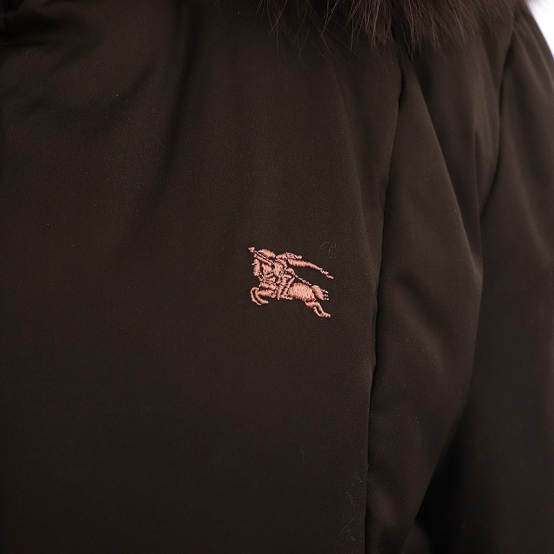 LONDON BURBERRY バーバリーロンドン ロンドンってどんなブランド？ BURBERRYLONDON ダークグレー バーバリー ロンドン BURBERRY LONDON ダウンジャケット ミドル丈 ハイネック 2WAY 裏地ノバチェック 160A フォックスファー 茶色