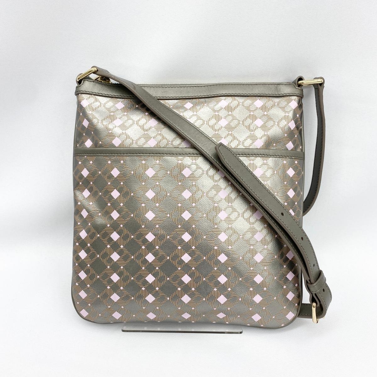 良好◇BALLY バリー ショルダーバッグ◇gray/グレー/シルバーカラー 