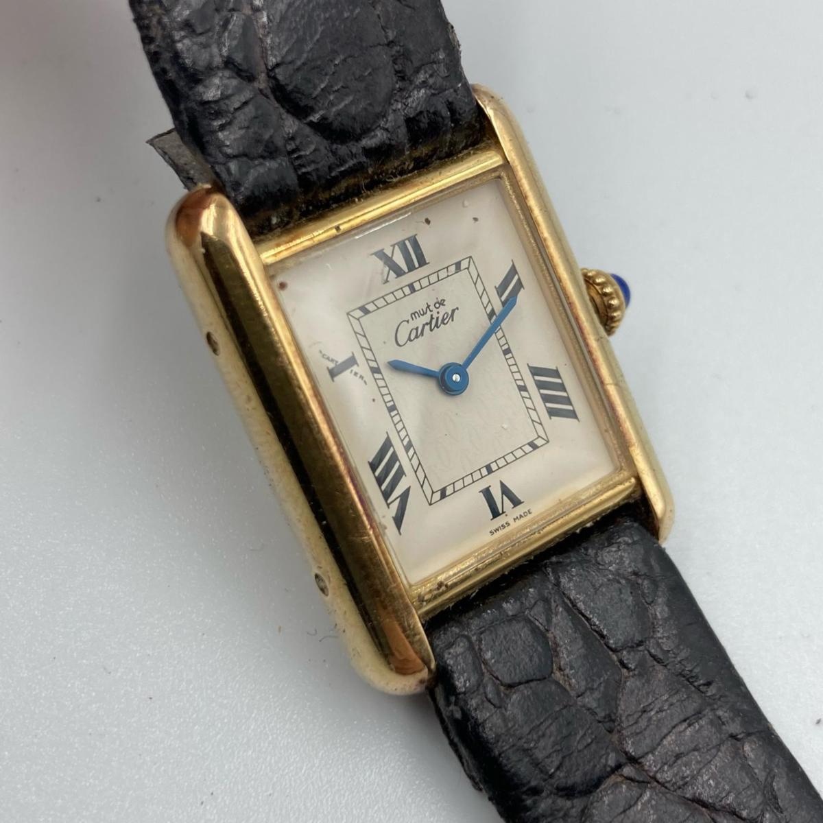 Cartier カルティエ マストタンク ヴェルメイユ 925銀メッキ 手巻き 
