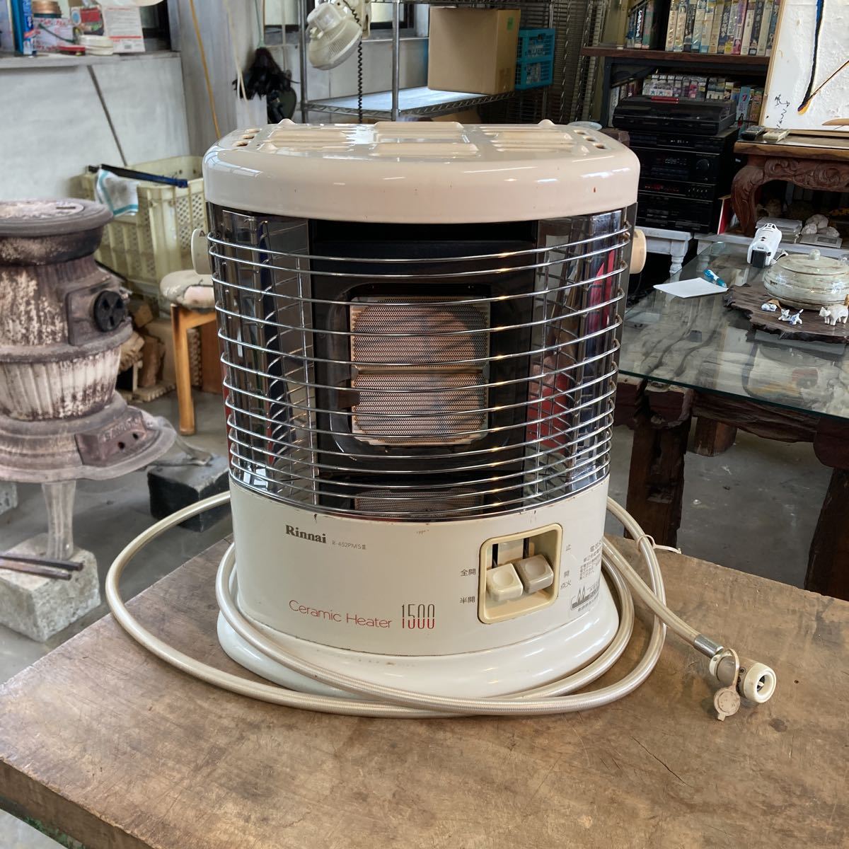 冷暖房・空調 Rinnai 都市ガス ガス赤外線ストーブ R-452PMSIII ホース付き