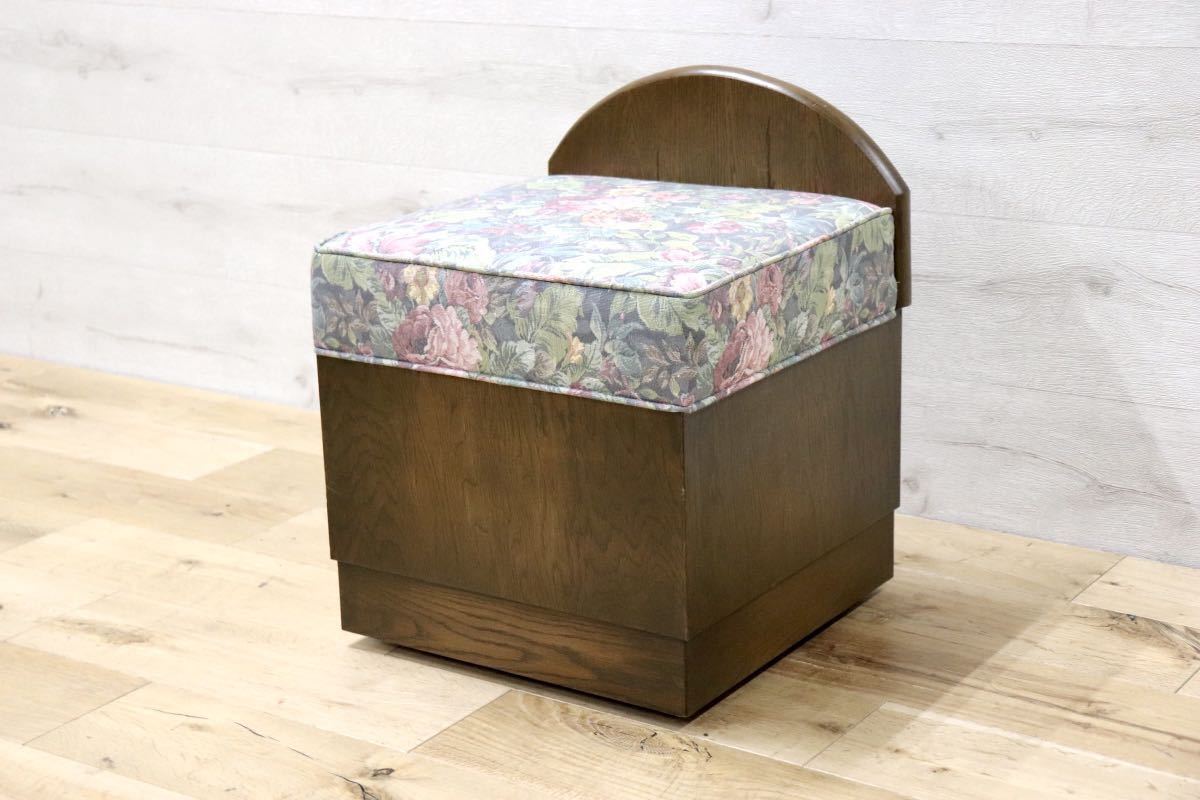 GMEN200○神戸家具 洋家具 ドレッサーチェア 小椅子 オーク材 ボタニカル クラシカル チェア 椅子