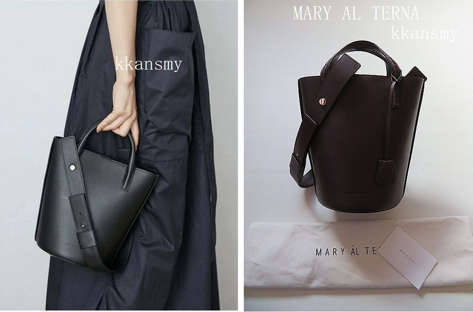 MARY AL TERNA　BOW　メアリオルターナ　バケツバッグ　キャンバス MARY AL TERNAメアリオルターナ*BOW カウレザーバケツバッグ(牛革