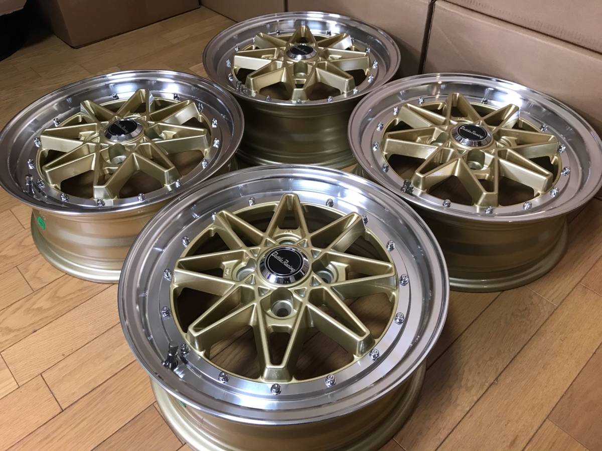 旧車系デザインホイール 15×5.5J・＋35・PCD100 4本セット コンパクト