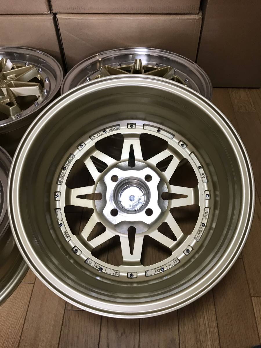 旧車系デザインホイール 15×5.5J・＋35・PCD100 4本セット コンパクト