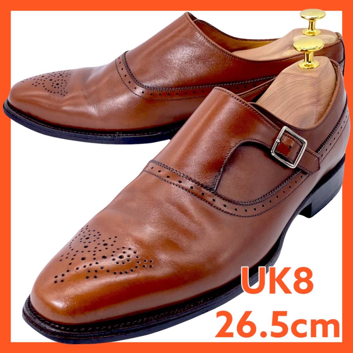 超激得，爆買い Jalan Sriwijaya 26.5cm ジャランスリワヤ UK8 メンズ モンクストラップ ブラウン 本革レザー fortuna shoes 98243 1939(26.5cm)｜売買されたオークション情報、yahooの商品情報をアーカイブ公開 - オークファ 26.5cm