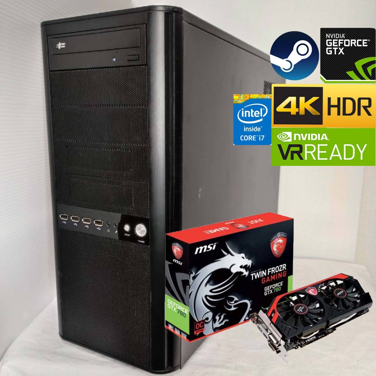 品質保証，大得価 最高峰 ゲーミングPC I7 4770/16GB/GTX780/ SSD240GB/HDD500GB/4K 4画面/VR/ 保証付(その他)｜売買されたオークション情報、yahooの商品情報をアーカイブ公開 - オークファン その他