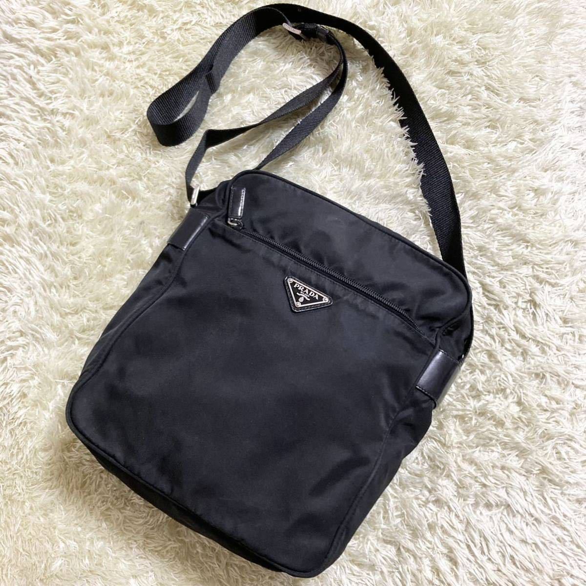1円【未使用級】PRADA プラダ ショルダーバッグ ポシェット 斜め掛け 