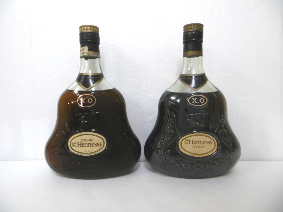 古酒 未開栓 2本セット HENNESSY ヘネシー XO 旧 グリーンボトル 金