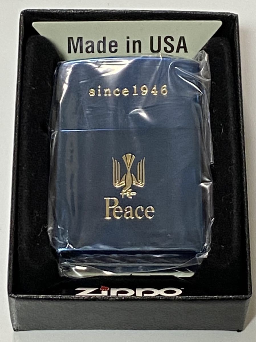 激安大特価，人気 zippo ピース ブルーチタン ゴールド刻印加工 2015年製 Peace since 1946(たばこメーカー)｜売買されたオークション情報、yahooの商品情報をアーカイブ公開 - オークファン Zippo