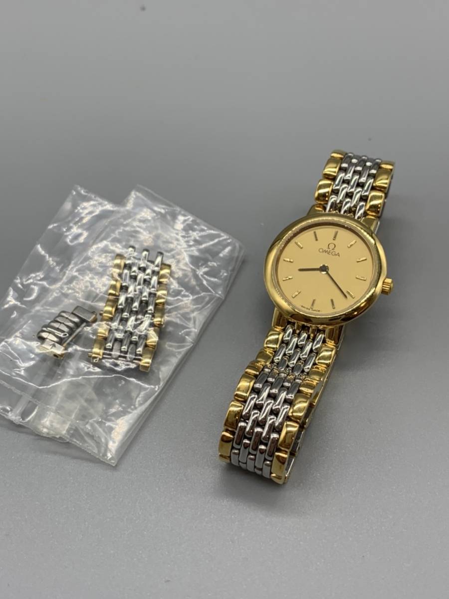 3150】￥1 OMEGA オメガ DeVille デビル コンビ クォーツ レディース