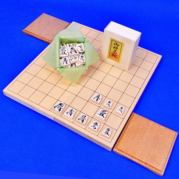 将棋セット 新桂7号折将棋盤セット(木製将棋駒樺材優良押し・駒台) ※折
