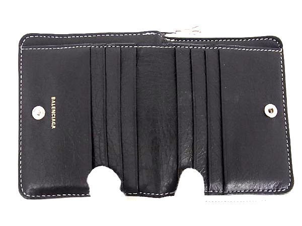 極美品】BALENCIAGA バレンシアガ 二つ折り財布 ブラック系