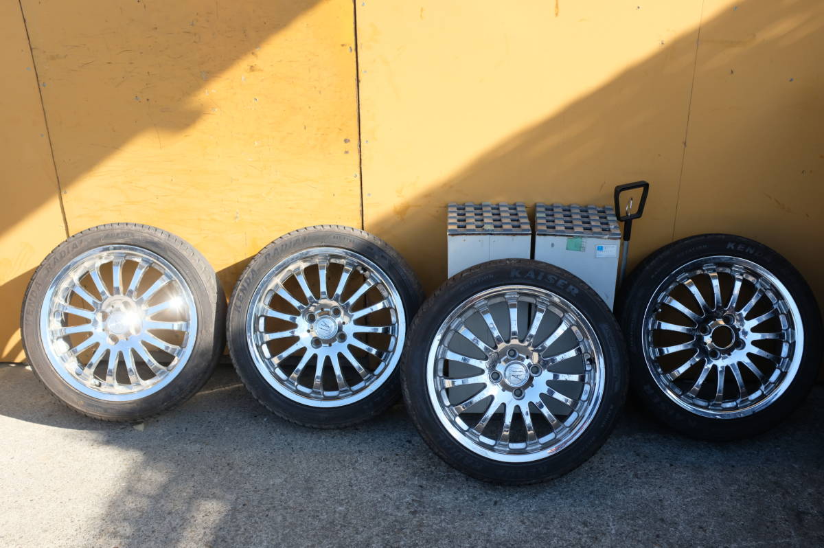 中古 ANHELO アルミホイール・タイヤ4本セット 16インチアルミ 4穴 