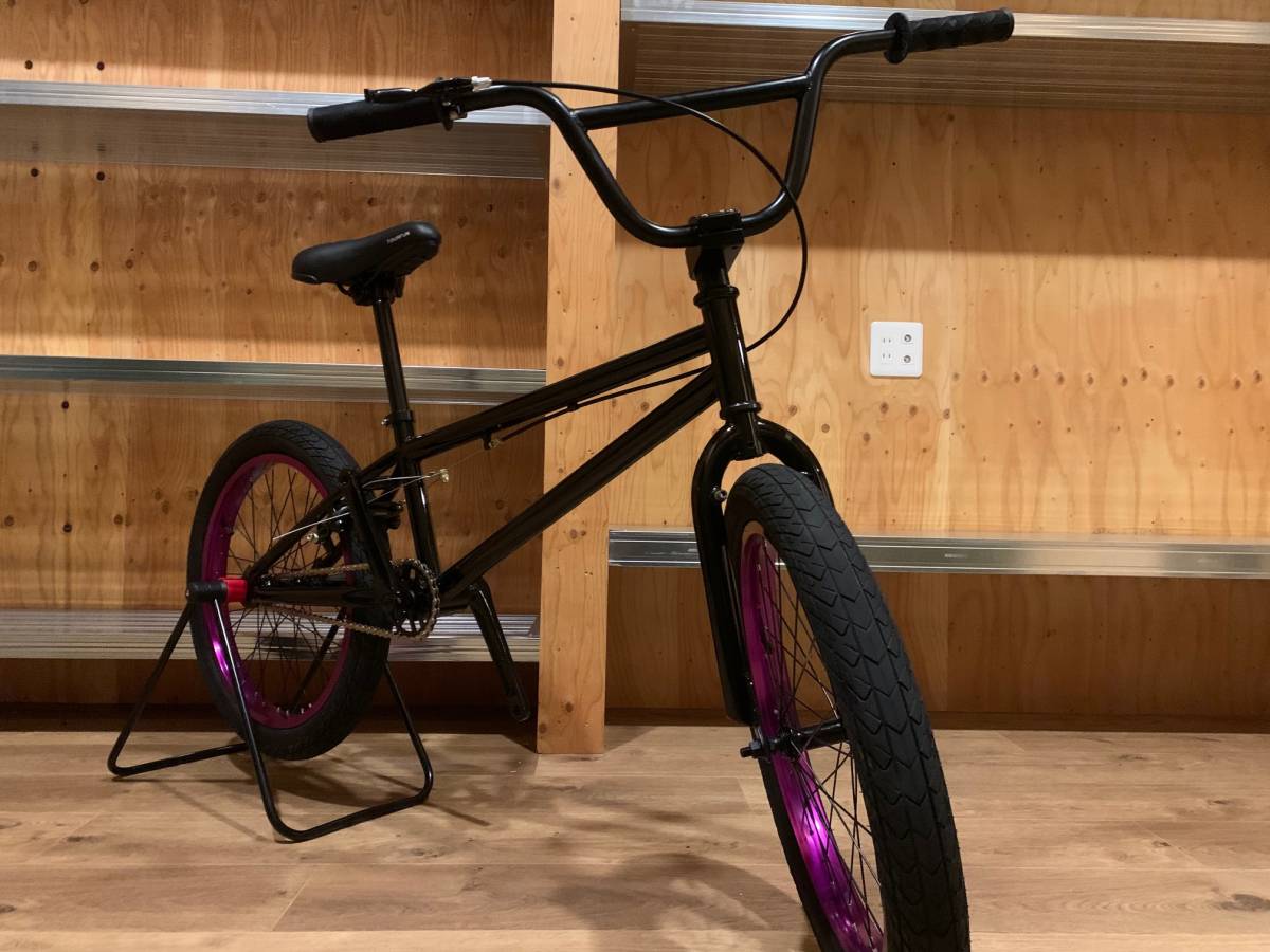 売り切り BMX 20インチ 黒×紫/ クロスバイク マウンテンバイク 自転車 