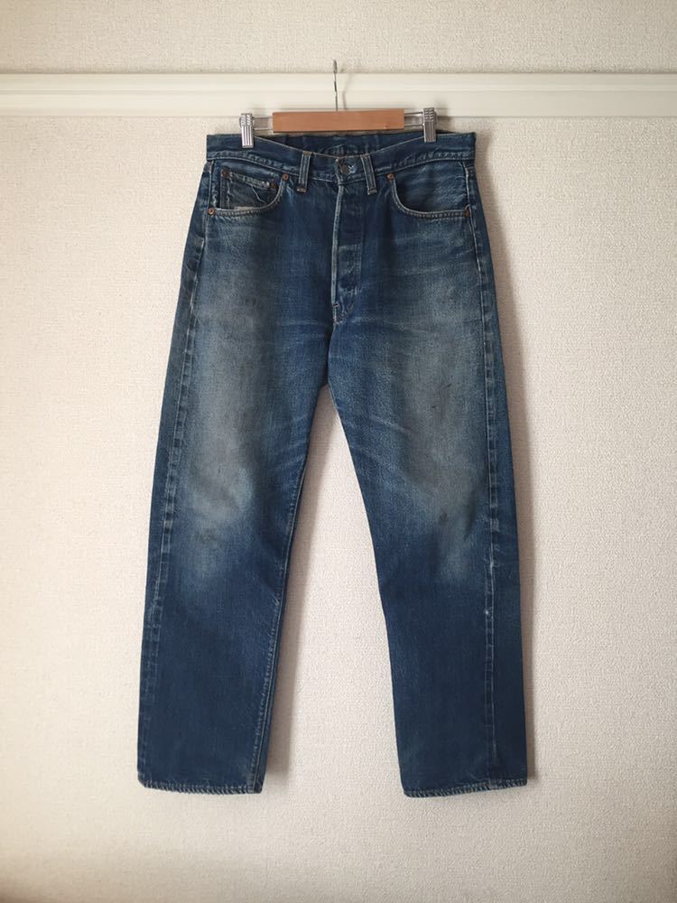 W34 L31】60s LEVIS 501 デニムパンツ BIGE ボタン裏6 リーバイス  
