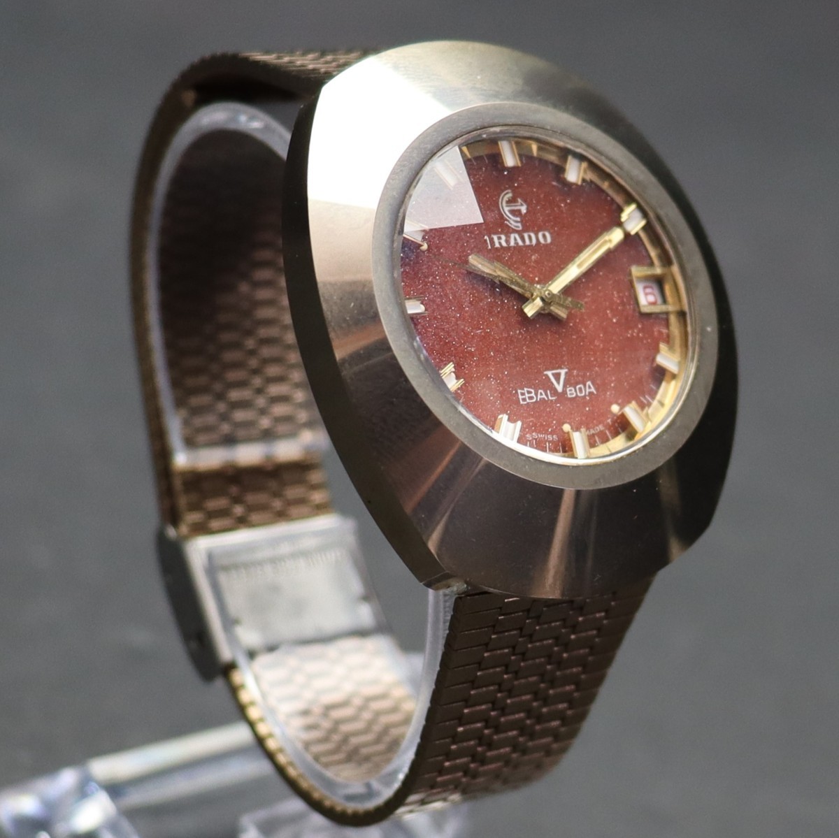 希少 RADO BALBOA Ⅴ ラドー バルボア 自動巻き 赤茶金ラメ 変わり文字 