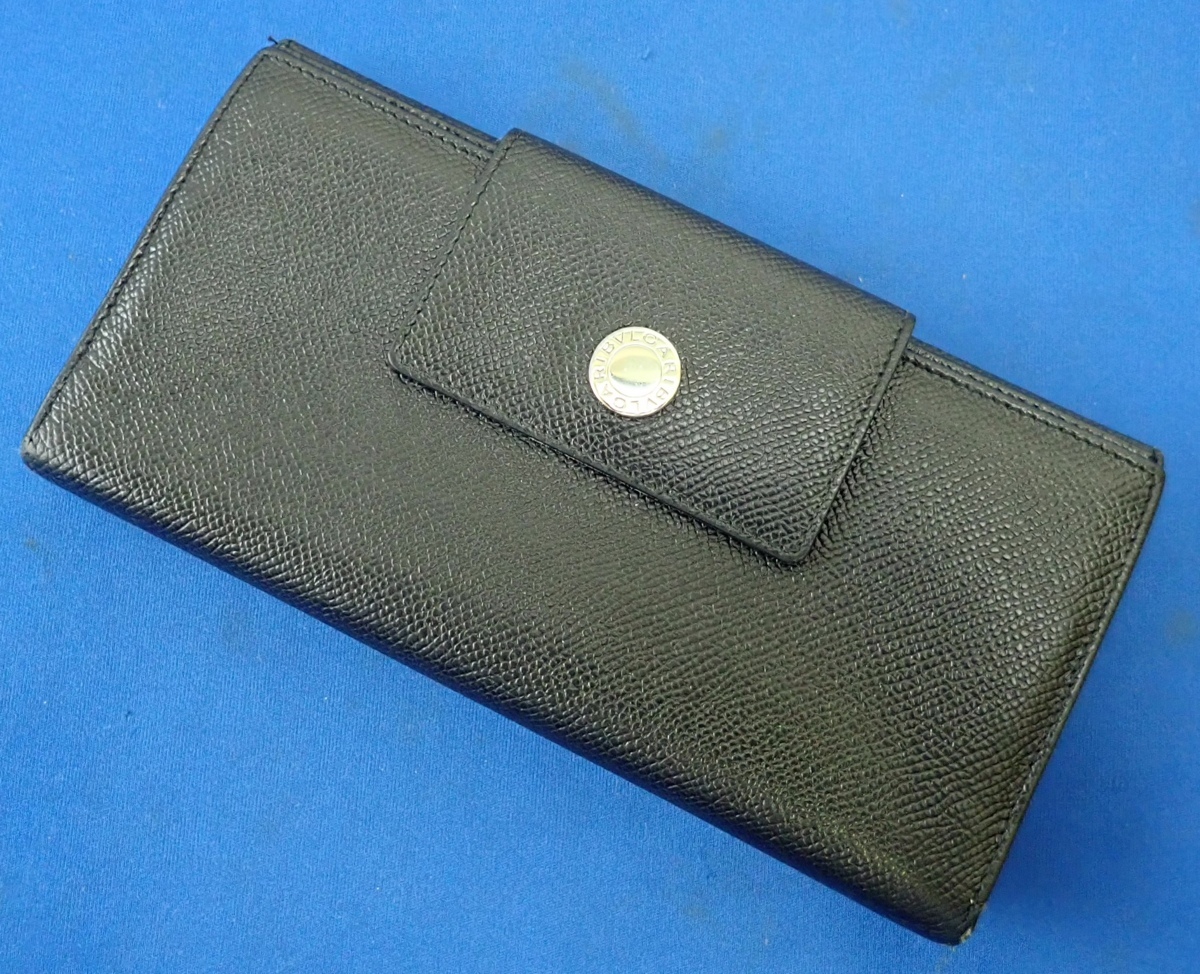 ブルガリ BVLGARI 長財布 財布 三つ折り レザー | ブラック ブラック 