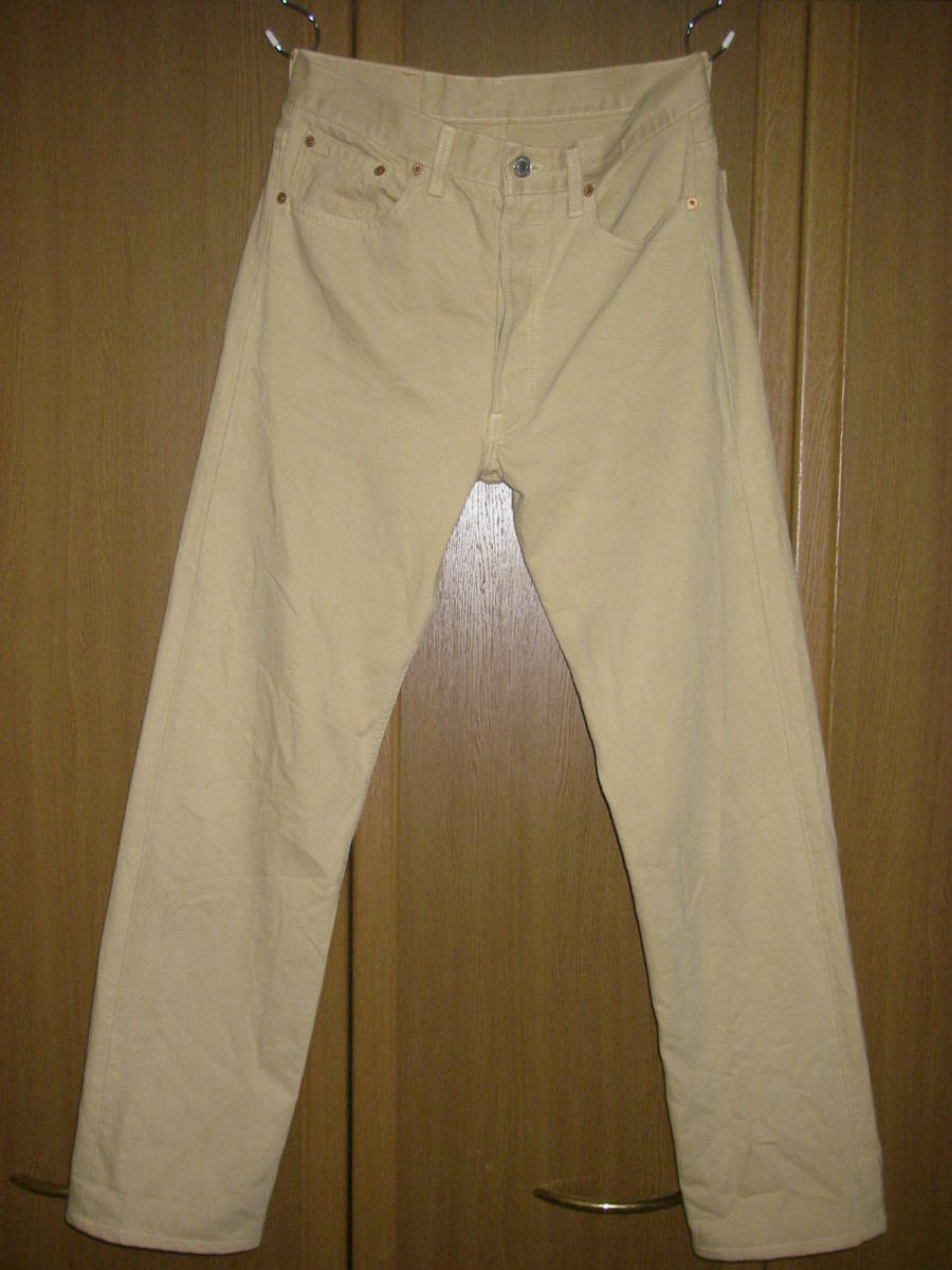 驚きの破格値，定番 90s ヴィンテージ MADE IN USA Levis リーバイス 501 ベージュ ツイル カツラギ ジーンズ パンツ W32 米国製 M L チノパン(W32)｜売買されたオークション情報、yahooの商品情報をアーカイブ公開 - オーク W32