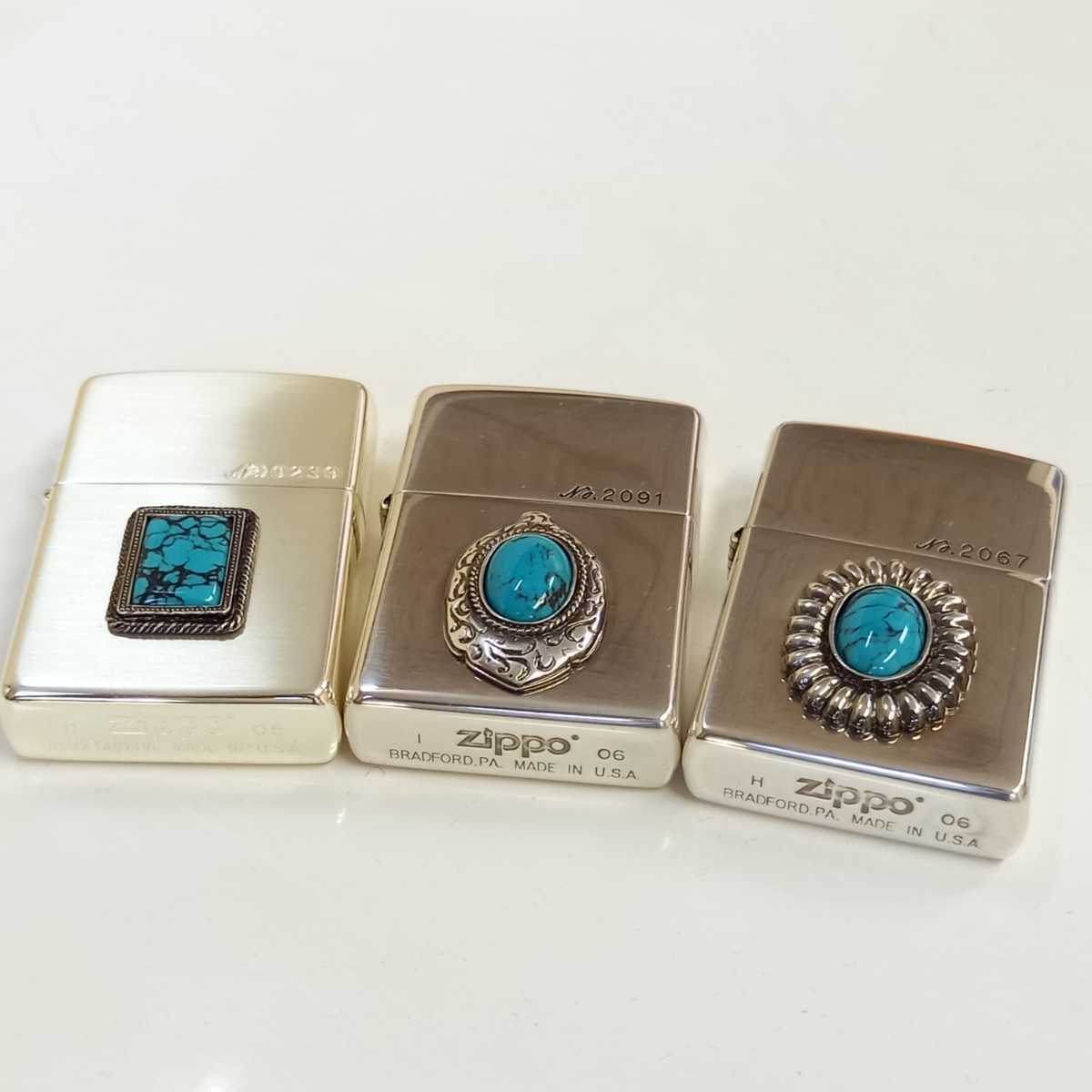 1円スタート 未使用 ZIPPO ライター ターコイズ トルコ石 2005年 2006 