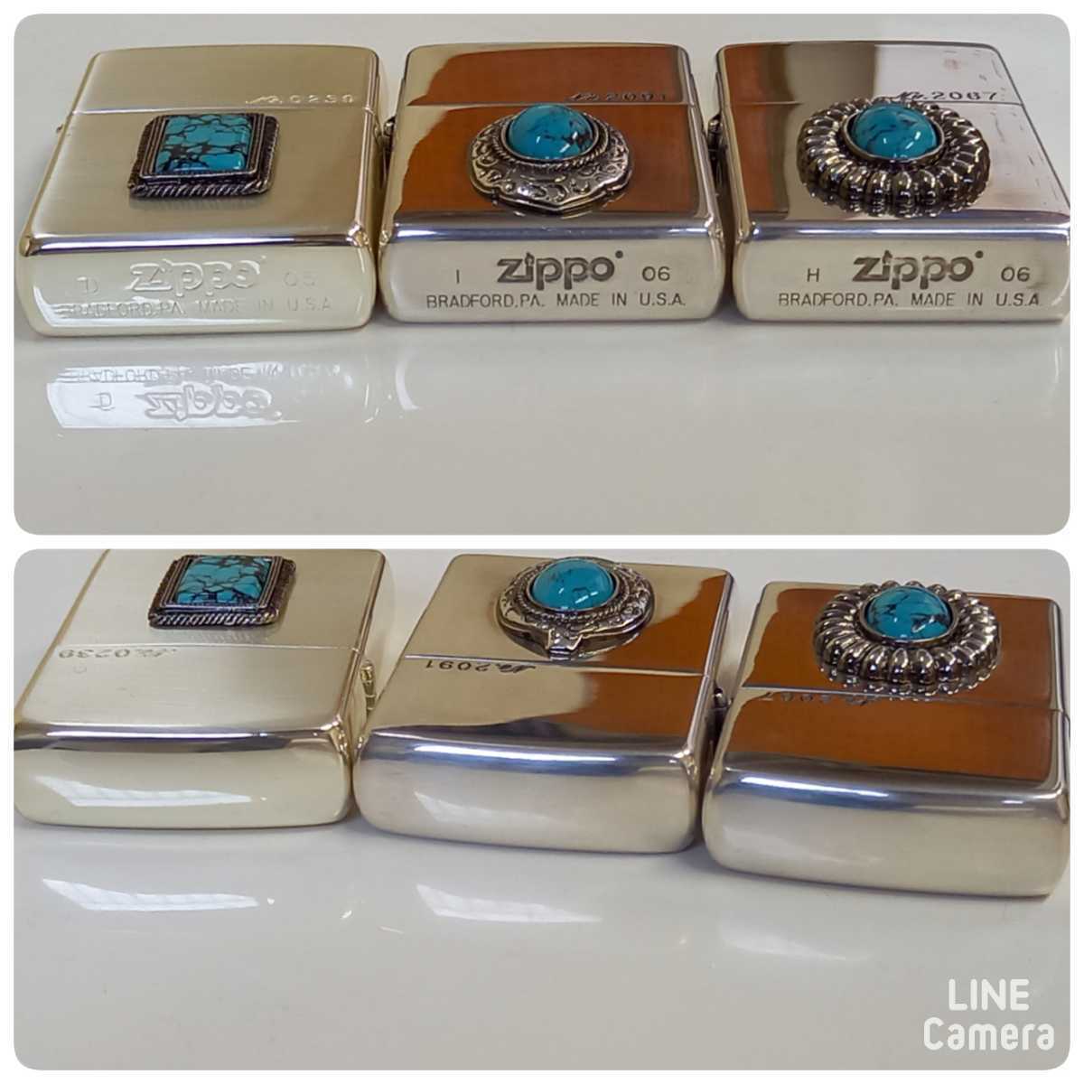 1円スタート 未使用 ZIPPO ライター ターコイズ トルコ石 2005年 2006 