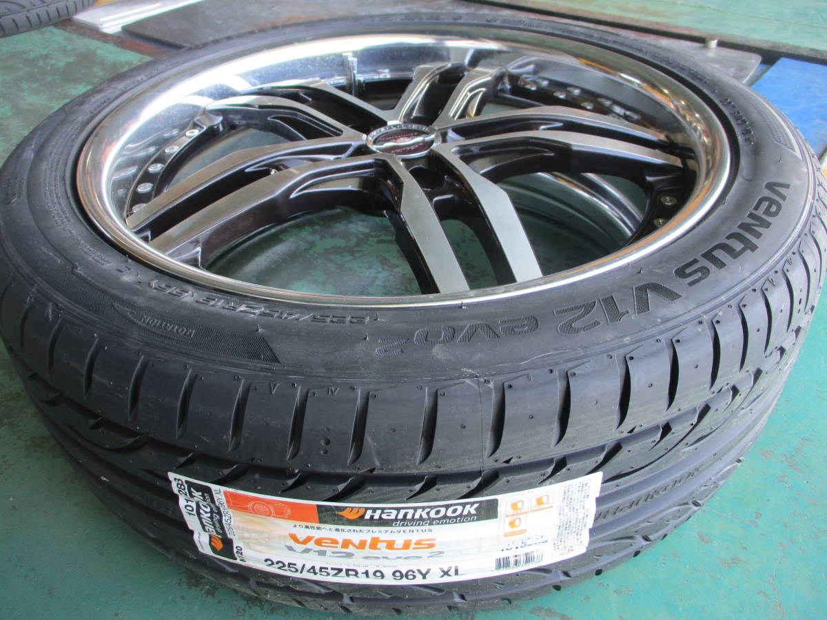 中古+未使用】シャレン XF-55 19x7.5J 5H 114.3 +50 4本 1台分 225 