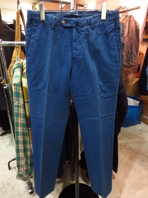 お得，大人気 INCOTEX インコテックス 染めコットンスラックスパンツ 青 BLUE 44(Sサイズ)｜売買されたオークション情報、yahooの商品情報をアーカイブ公開 - オークファン Sサイズ