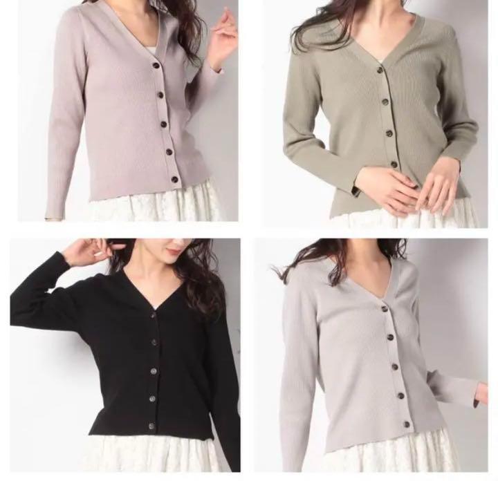 【新品タグ付】Mystrada マイストラーダ＊Vネック リブニットカーディガン カーキ 38 M 人気カラー マイストラーダ Vネック 新品タグ付Mystrada Vネックニット Mystradaマイストラーダ リブカーディガン