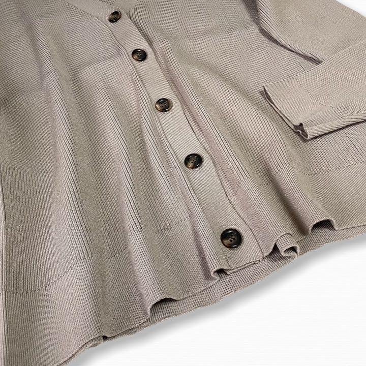 【新品タグ付】Mystrada マイストラーダ＊Vネック リブニットカーディガン カーキ 38 M 人気カラー マイストラーダ Vネック 新品タグ付Mystrada Vネックニット Mystradaマイストラーダ リブカーディガン