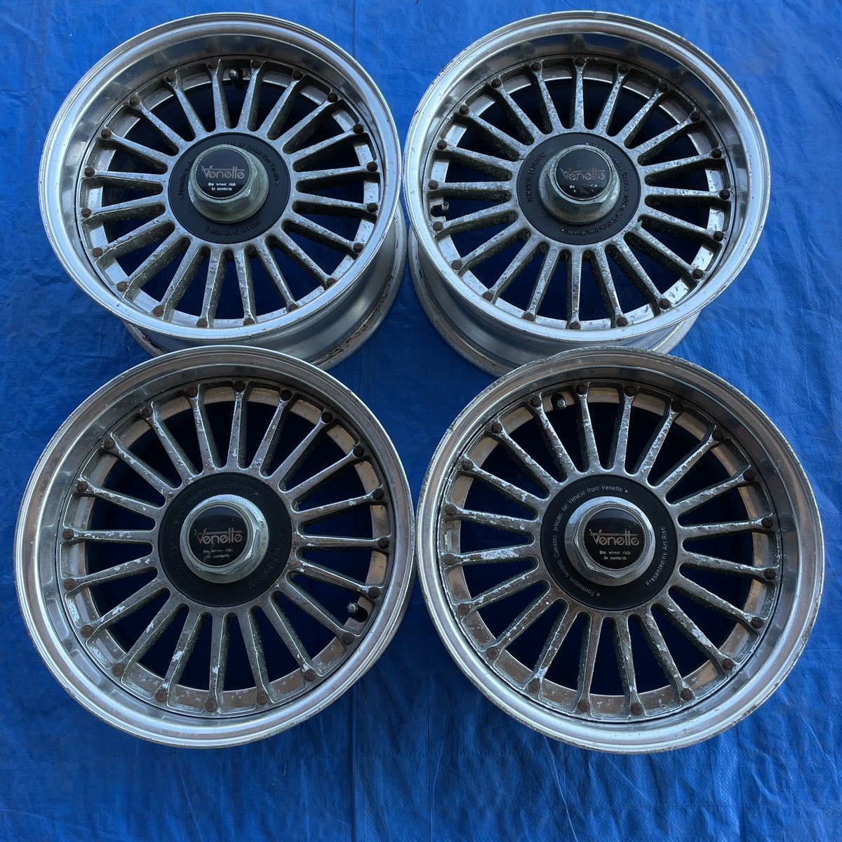 深リム 3ピース メーカー不明 15×7J+15(実測サイズ) PCD114.3/5穴 ハブ  