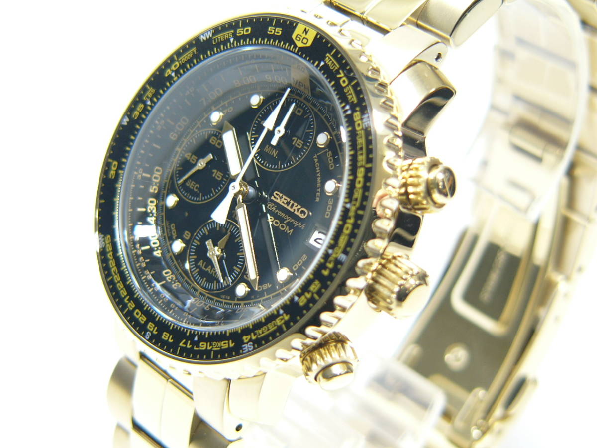 SEIKO SNA411P1 パイロット アラーム クロノグラフ 200m