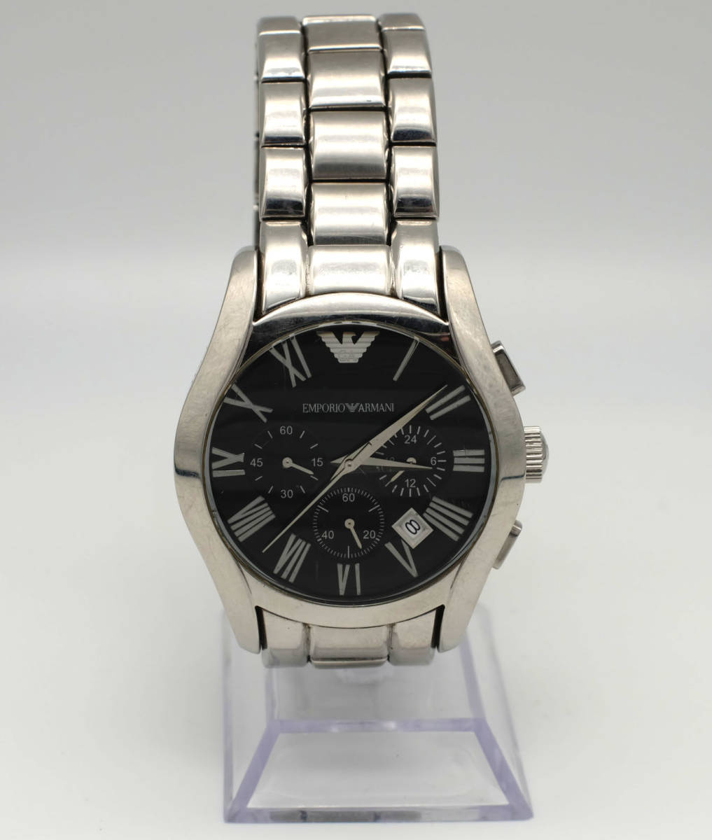 ◆電池交換済 動作良好 EMPORIO ARMANI エンポリオアルマーニ AR-0673 クロノグラフ 腕時計