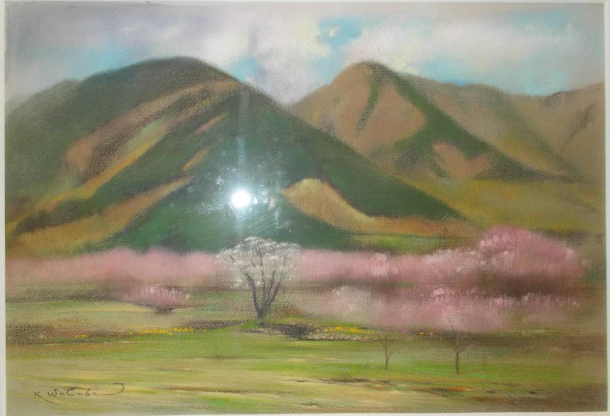 真作 藝大 渡部 慧 春の桃園 約９ｐ大の立派なパステル画 春の桃園風景が描かれ 中央の梨の木は白い花を咲かせている 最終 絵画 売買されたオークション情報 Yahooの商品情報をアーカイブ公開 オークファン Aucfan Com