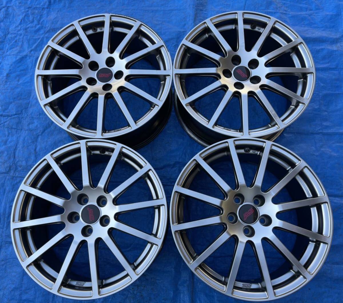 55 17インチ 7.5J STI エンケイ s_ アルミホイール4本セット スバル 100⁄
